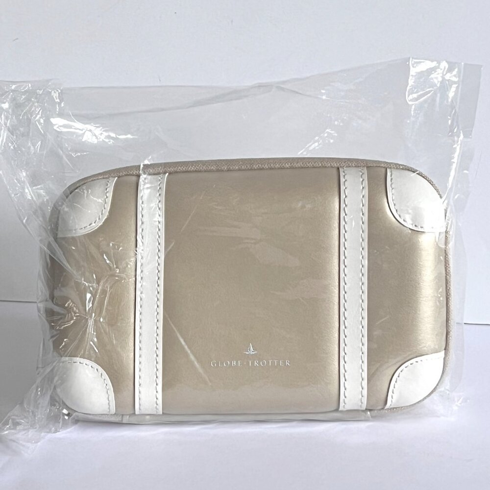 Globe Trotter ANA Airlines Amenity Travel Kit Gold Beige Hard Case - Picture 2 of 6
